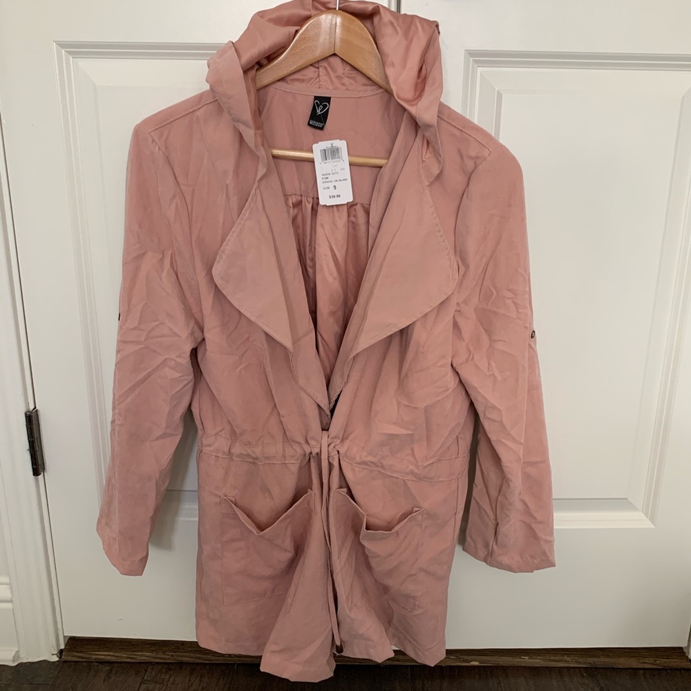 NEW Blush Pink Anorak Lightweight Jacket w/ Hood